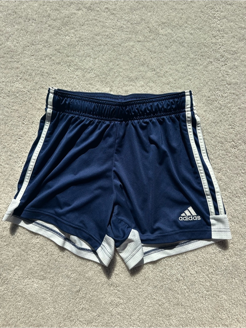 adidas Navy and White Athletic Shorts